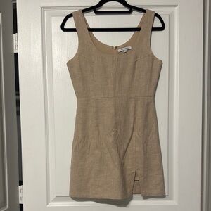Elegant Tan Sleeveless Dress